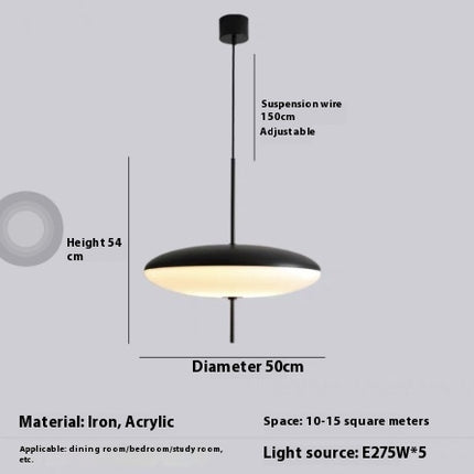 Nordic Modern Art Retro Designer Restaurant Chandelier UFO Study Bedroom Light