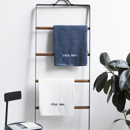 Customized Date Bath Towel, Birthday Embroidery