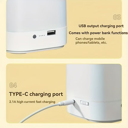 1 Rechargeable Touch Night Light with Adjustable Brightness, Suitable for Bedroom, Bathroom