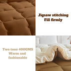 Khaki+White Apricot / 140cm*200cm