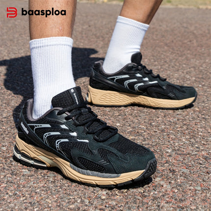 All-Terrain Slip-Resistant Running Sneakers - Shock-Absorbing Sneakers with MD/TPR Sole