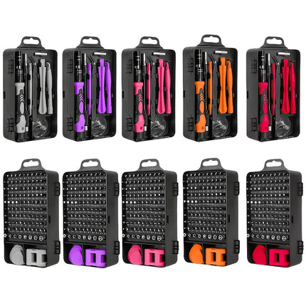117pcs Precision Screwdriver Set - Magnetic Repair Toolkit Featuring an Anti-Slip Ergonomic Handle