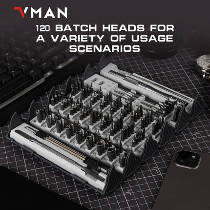 128in 1 Precision Screwdriver Set, Magnetic Driver Kit with Flexible Shaft, Professional Magnetic Repair Tool Kit