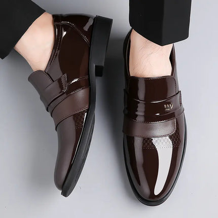 Men's Leather Slip-On ShoesOffice & Travel - Father's Day Gift-Black/Brown