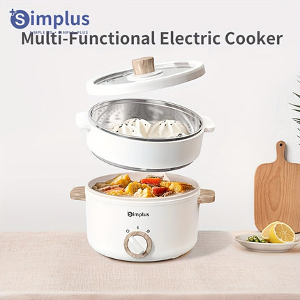 Simplus 1pc Multifunctional Large-Capacity Electric Cooker, Steaming And Boiling, Stainless Steel Steamer,