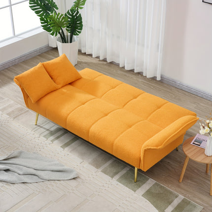Sofabed With Adjustable Arms And Backrest in Teddy Fleece