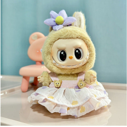 Clothing] Labubu Clothes with PVC Face Pendant, Labubu Sitting Party Series Doll Clothing