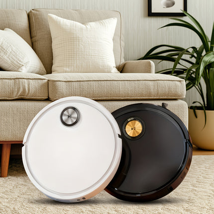 Ultra-Thin Robot Vacuum Cleaner with Dual Suction & Mop, USB Rechargeable, 60dB Quiet Operation
