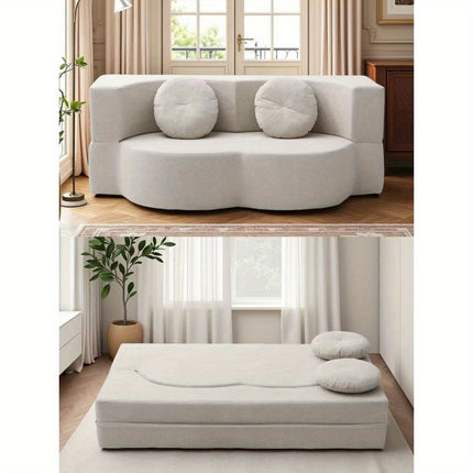 Sofa Bed with Pillow - Portable Space-Saving Convertible Floor Sofa & Mattress Recliner Suitable