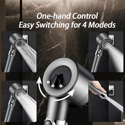 4-Speed High Pressure Shower Heads with Filter Cartridges Set, Water-Saving Shower Head