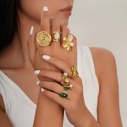 Vintage High-End Geometric Stainless Steel Ring