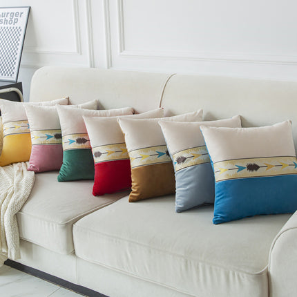 Solid Color Patchwork With Thickened Fabric Pillowcase Cover