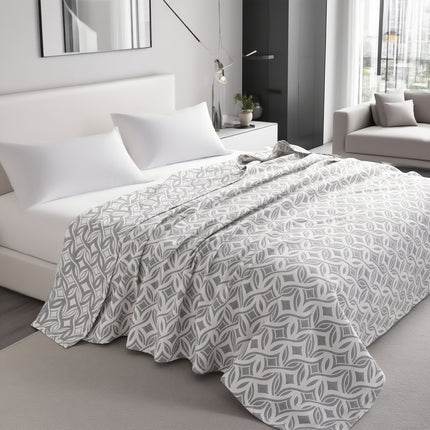 3 Layers Egyptian Cotton Muslin Bed Blanket, Breathable Yarn Dyed Quilt Perfect for Couch, Bed