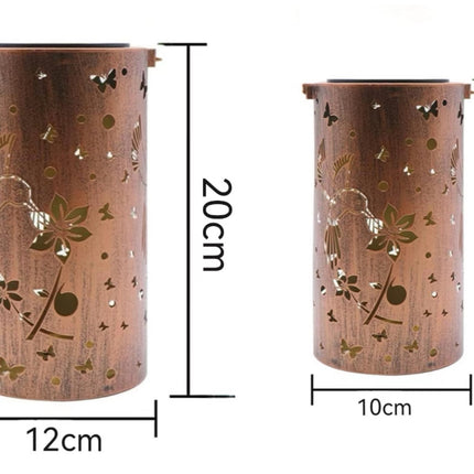 Solar Hanging Lamp Outdoor Courtyard Iron Hollow Lantern