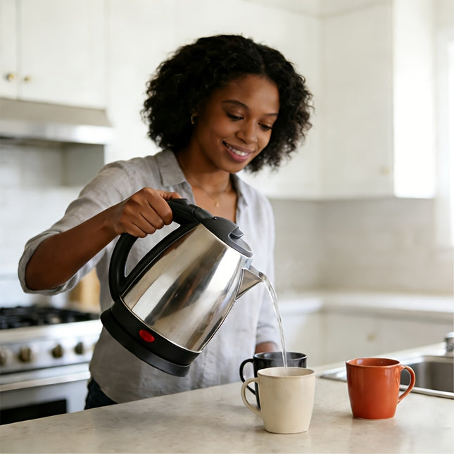 Kettle with LED Indicator,, Auto Shutoff & Boil-Dry Protection, Includes Heating Base – Perfect for Coffee & Tea