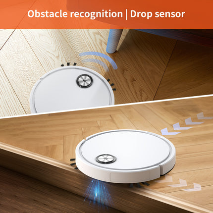 Ultra-Thin Robot Vacuum Cleaner with Dual Suction & Mop, USB Rechargeable, 60dB Quiet Operation
