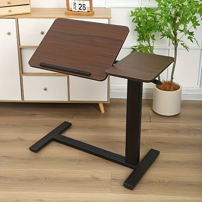 Adjustable Height Mobile Rolling Laptop Stand & Side Table with Tilting Tray