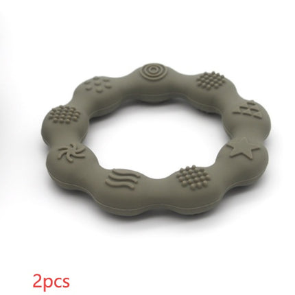 Full Three-dimensional Baby Silicone Teether Baby Molars Holding Round Teether