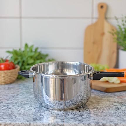 Stainless Steel Pressure Cooker, High-Quality Design for Safe Cooking, Large Capacity Quick Cooker
