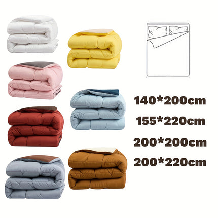 1pc Thick Quilt, Two-Tone Mesh Quilted Quilt, 400 GSM Full-Polyester Quilt, Machine Washable