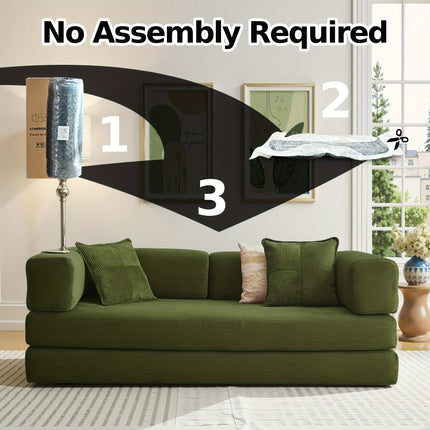 Sofa Bed, Folding Floor Couch,CompressedConvertable Sleeper Sofa,Memory Foam Couch