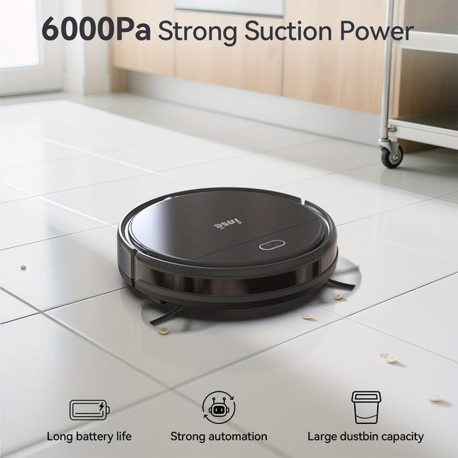 Robot Vacuum with 100min Runtime, 3L Large Pet Hair Bin & All-in-One Care System