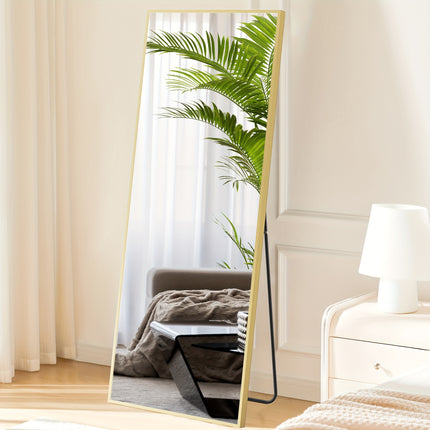 64"x21" Black Arched Full Length Mirror, Standing Leaning or Mounted Hanging Wall Mirror for Bedroom,