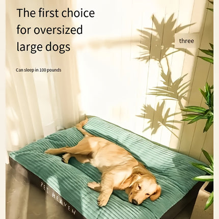 Comfort Stripe Square Pet Bed - Soft, Durable & Scratch-Resistant Dog Mat for Small to Medium Breeds - All-Season Cozy Cat Nest with Removable Polyester Fill