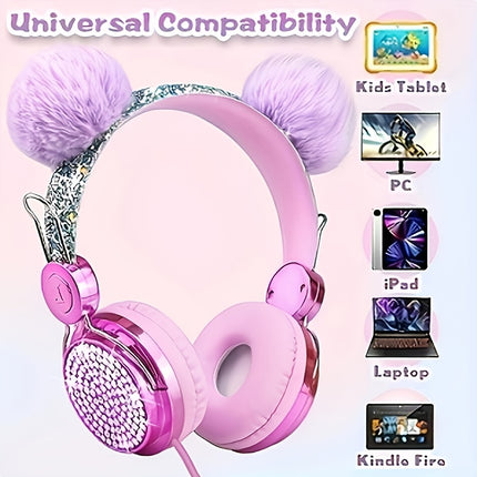 Headphones with Microphone, Wired Headphones with HD Sound for Youngsters, School