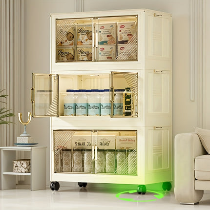 1pc40.01cm multi-layer multifunctional folding storage cabinet, with huge storage space