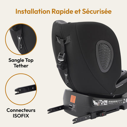 Mobelys Auto Child ISOFIX 0-36 Kg, I-Size 40-150 Cm, 360° Rotatable, Adjustable Reclining Position,
