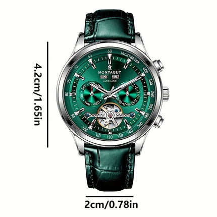 Men'S Automatic Self-Winding Mechanical Watch with Luminescent Hands & Date Display