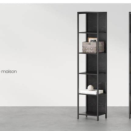 6 Tier Bookcase with Adjustable LED Lighting, Shelf with Steel Frame, 30.3 x 40 x 178.6 cm, for Living Room, Bedroom