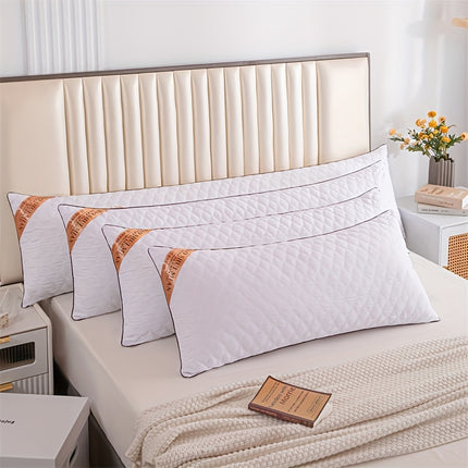1pc Long Embroidered Pillow | Soft Polyester Filling, Classic Style, Zipper Closure