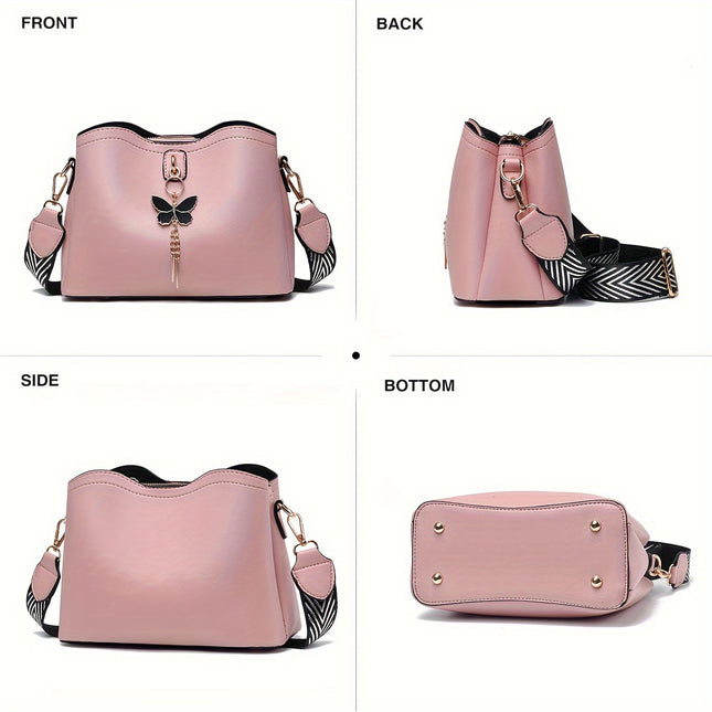 Crossbody Bags For Women Fashion Butterfly Bucket Purses For Teenage Lightweight Shoulder Bag