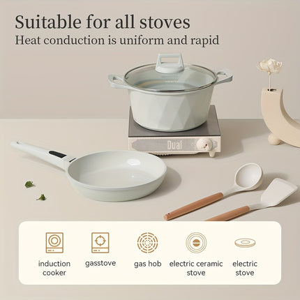 12-Piece Hoarbar Premium Cookware Set  Non-Stick Pots and Pans for Easy Cooking and Cleaning