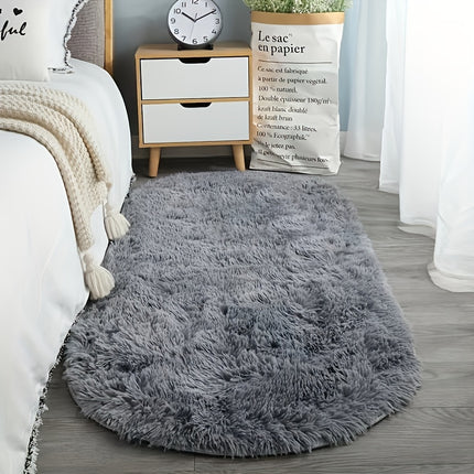 An Oval-Shaped Plush Rug That Is Non-Slip, Can Be Hand-Washed Or Machine-Washed