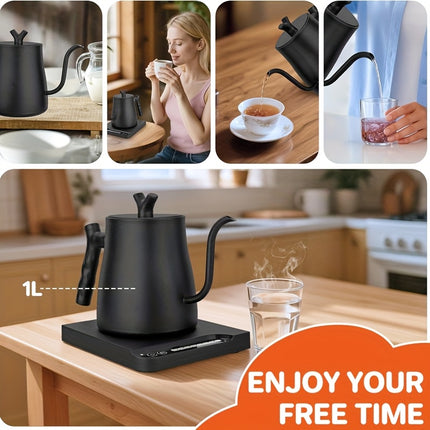 Kettle with Gooseneck Design, Adjustable Temperature Settings, 7 Predefined Temperatures