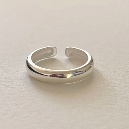 S925 Sterling Silver Womens Irregular Polished Plain Silver Ring