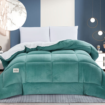 1pc Solid Color Thick Soft Comforter Lamb Quilt, Ultra Breathable All Season Cover Quilt Double-Sided,