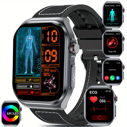 2026 New Smartwatch for Women Men, 5.18cm AMOLED Screen, 530mAh Long-Last Battery, BT 5.3 Calls,