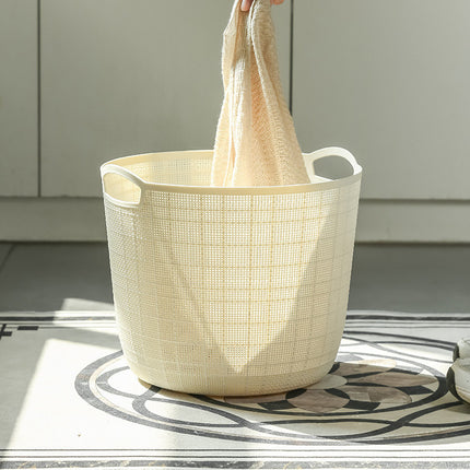 Home Simple Solid Color Clothes Storage Laundry Basket