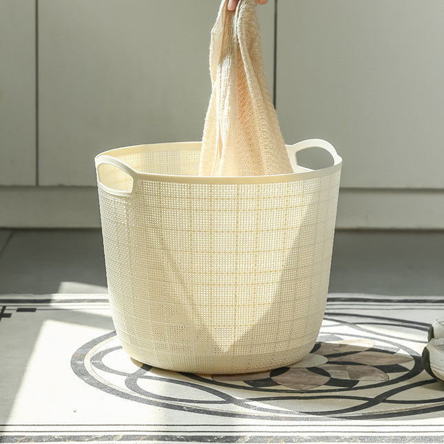 Home Simple Solid Color Clothes Storage Laundry Basket