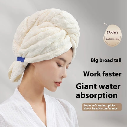 Bubble Velvet Wide Tail Hair-drying Quick-drying Towel Shower Cap