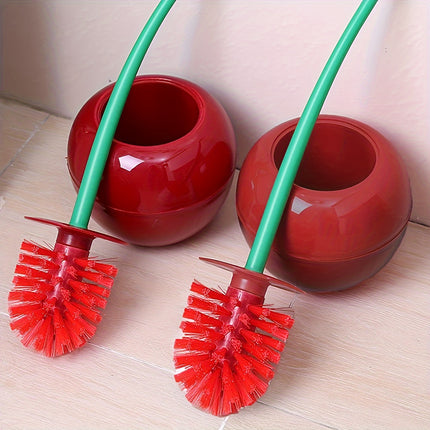 1pc Cherry Shaped Toilet Brush, Long Handle Soft Bristle Household Cleaning Brush, Clean Dead Corners, Bathroom Cleaning Supplies