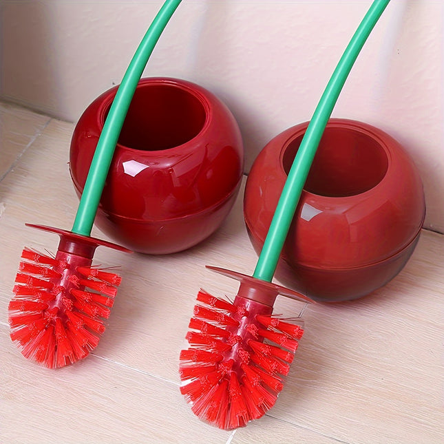 1pc Cherry Shaped Toilet Brush, Long Handle Soft Bristle Household Cleaning Brush, Clean Dead Corners, Bathroom Cleaning Supplies