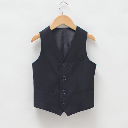 Children's Black Waistcoat Black Children's Clothing Little Boys Performance Costume