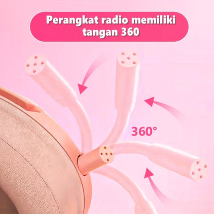 Pink Detachable Cat Ear Headphones | RGB Immersive Experience, Comfortable Wear