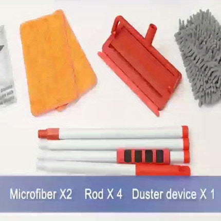 Extendable Ceiling Fan Duster With 62.5" Long Handle Reusable Chenille & Microfiber Mop