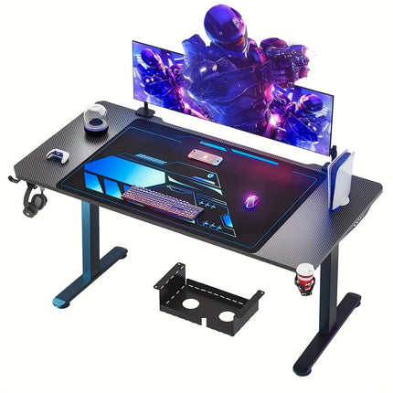 Desk, Computer Desk, Gaming Table, Esports Table, with Mouse Pad, Plastic Cup Holder
